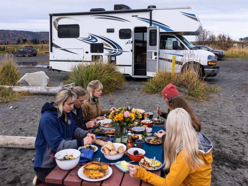 Eating at RV campsite
