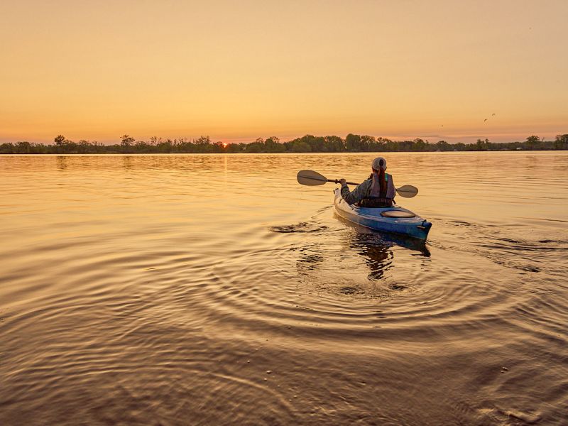 Paddling on Lake at Sunset_Credit to VisitErie