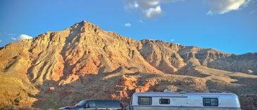 travel trailer in the mountains