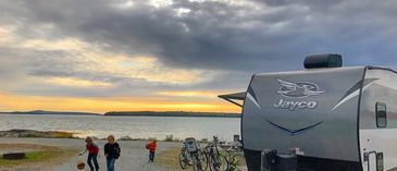 travel trailer on the beach