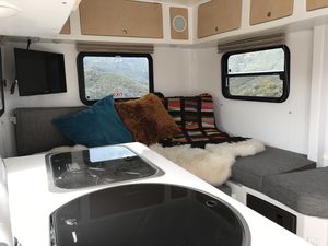 Teardrop Trailer Lounge, Cook, Sleep